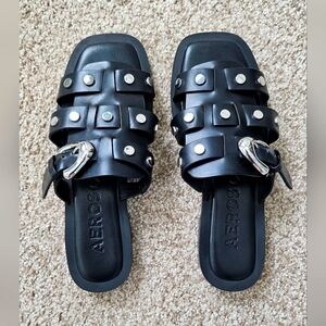 Aerosoles 'St. Marks Black Studded Sandals, Size 7.5